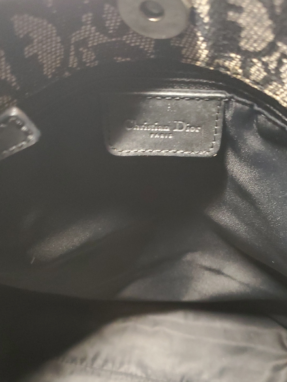 Christian Dior Black and Beige Jacquard Monogram Tote - Picture 13 of 15